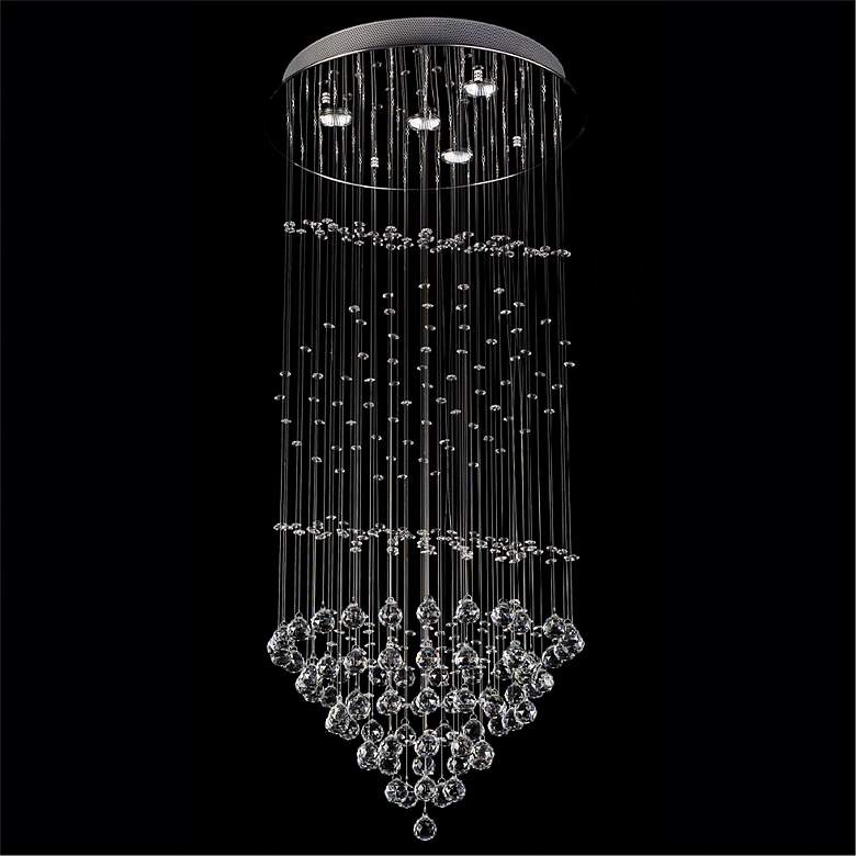 Image 1 Clear Crystal Fountain 4-Light Chandelier