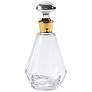 1_Clear Crystal Glass and Gold Band 10 3/4"H Prism Decanter