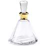 Clear Crystal Glass and Gold Band 8 1/4" High Cone Decanter
