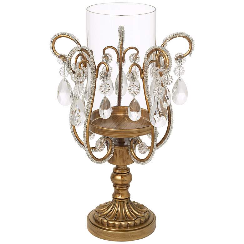 Image 1 Clear Crystal Hurricane Candle Holder