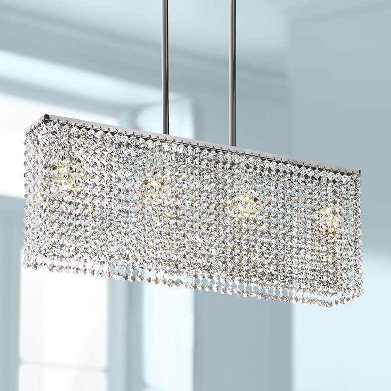 Image 1 Clear Crystal Strands 24" Wide Pendant Chandelier
