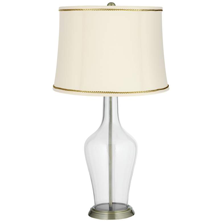 Image 1 Clear Fillable Anya Table Lamp with President&#8217;s Braid Trim