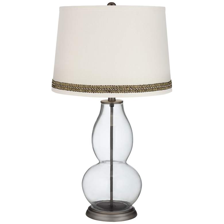Image 1 Clear Fillable Double Gourd Table Lamp with Wave Braid Trim