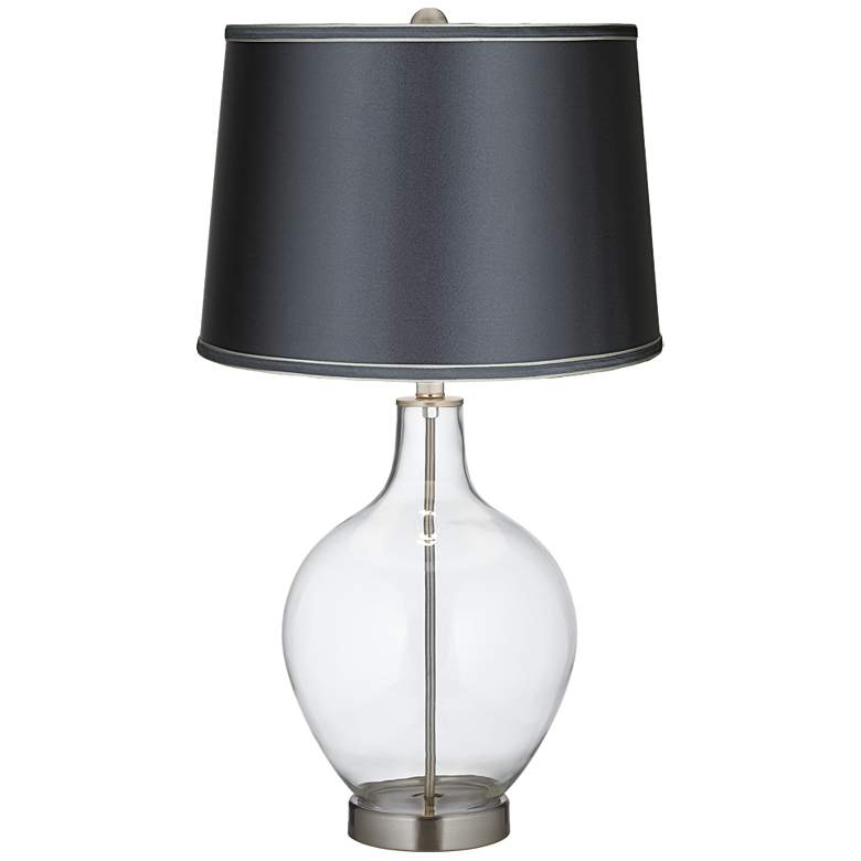 Image 1 Clear Fillable - Satin Dark Gray Shade Ovo Table Lamp