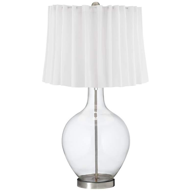 Image 1 Clear Fillable White Curtain Ovo Table Lamp