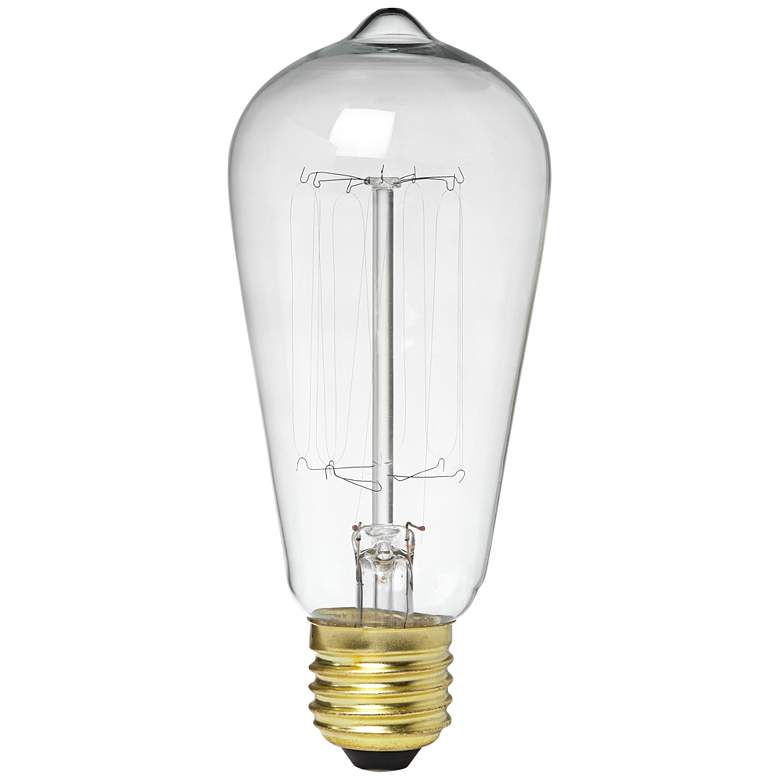 Image 1 Clear Glass 60 Watt Edison Filament 1910 Style Light Bulb