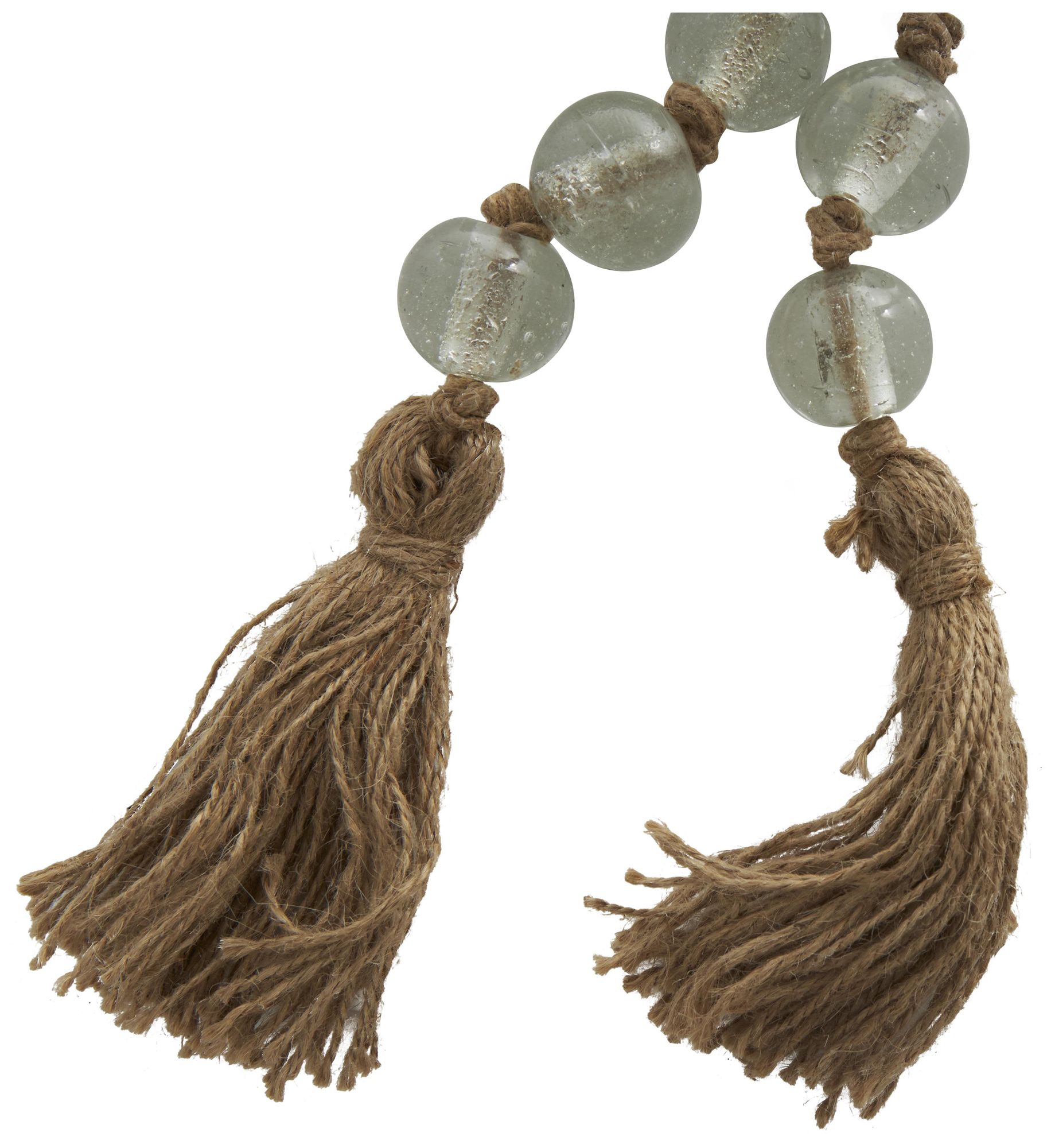 Image 3 Clear Glass Bohemian Garland with Tassel, 45" x 1" x 1" more views