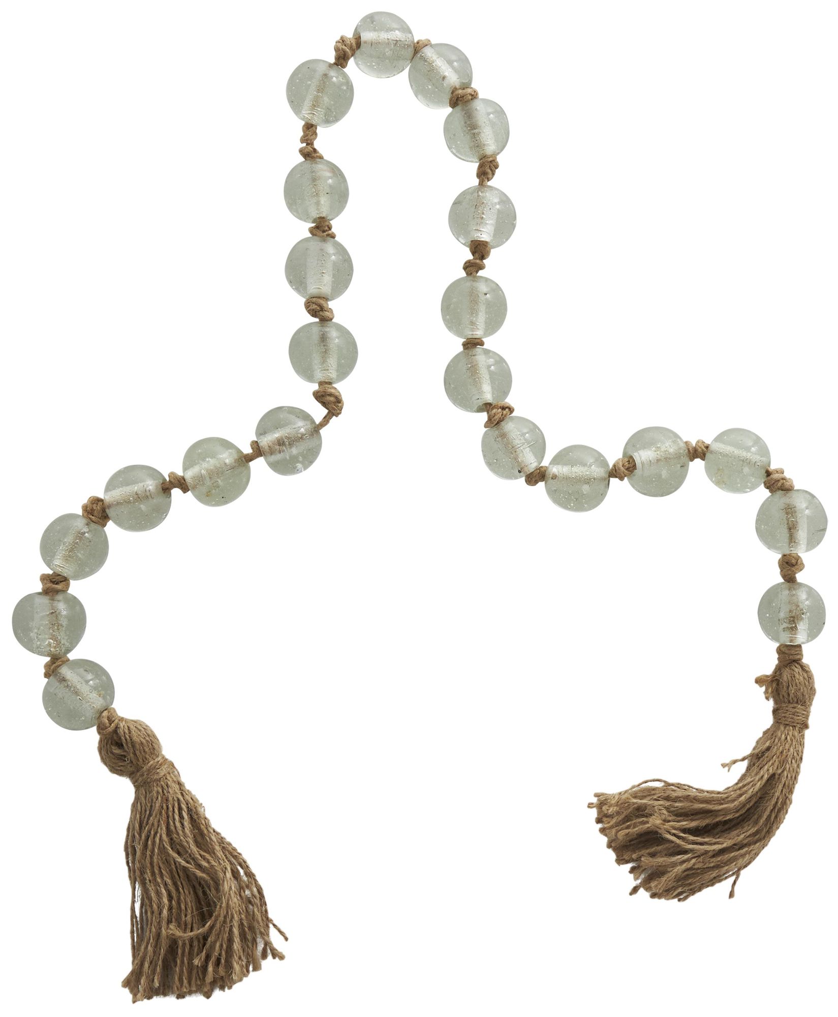 Image 6 Clear Glass Bohemian Garland with Tassel, 45" x 1" x 1" more views
