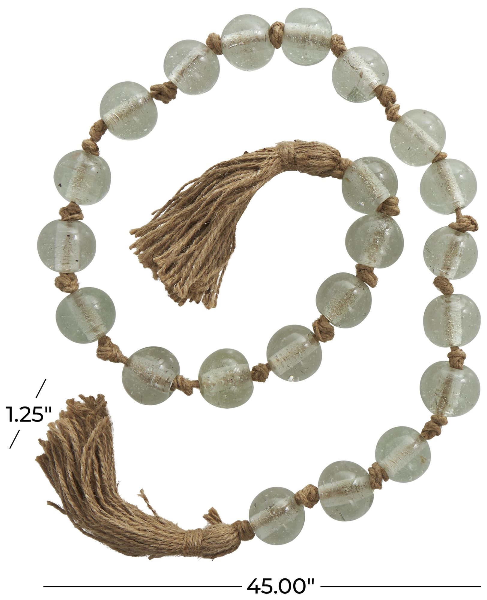 Image 7 Clear Glass Bohemian Garland with Tassel, 45" x 1" x 1" more views