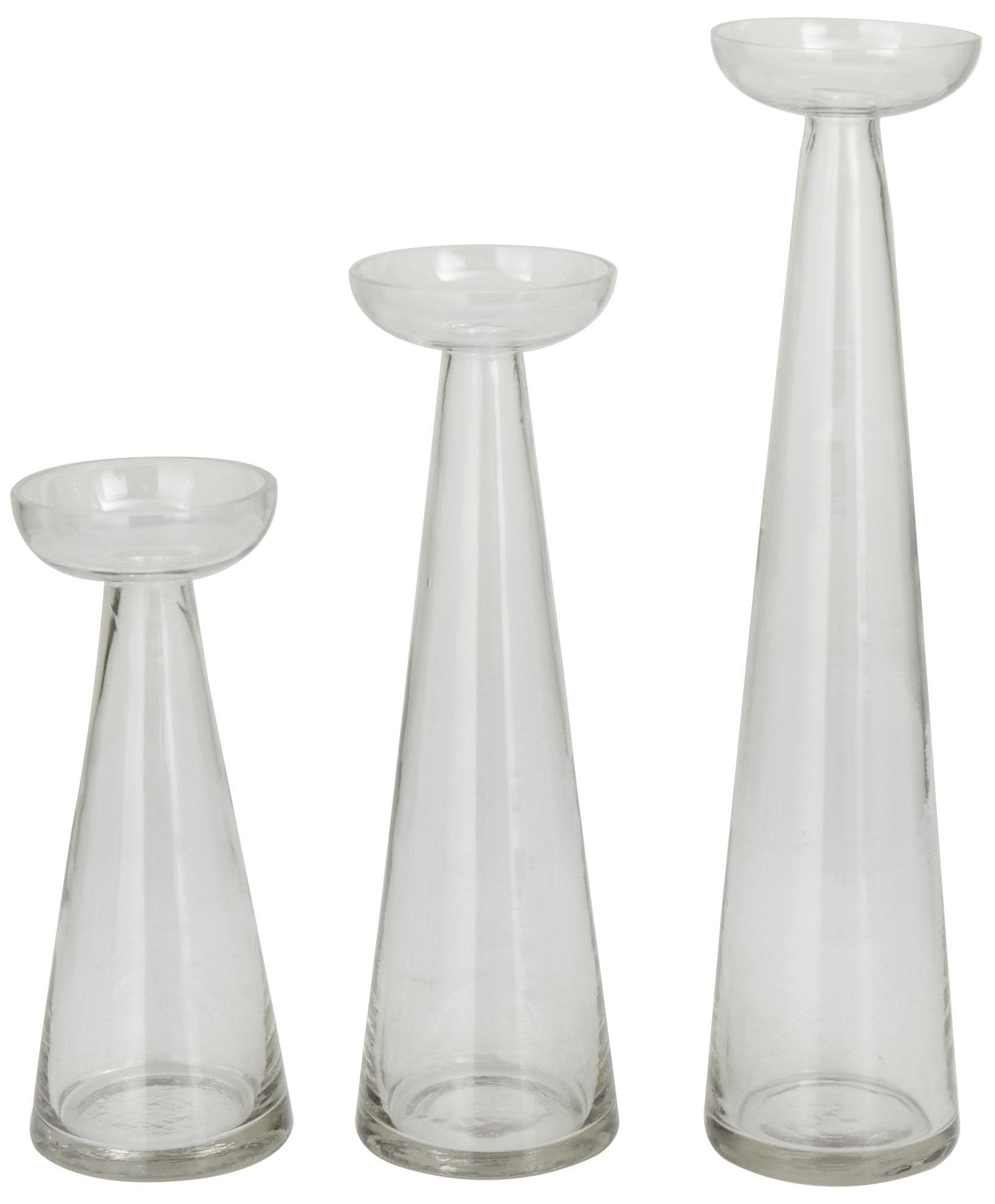 Image 5 Clear Glass Contemporary Candle Holder, more views