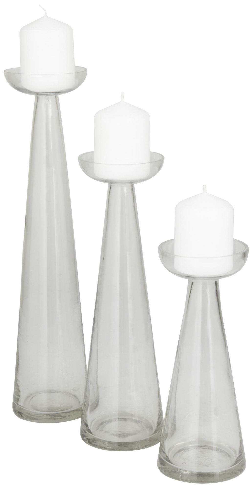 Image 6 Clear Glass Contemporary Candle Holder, more views