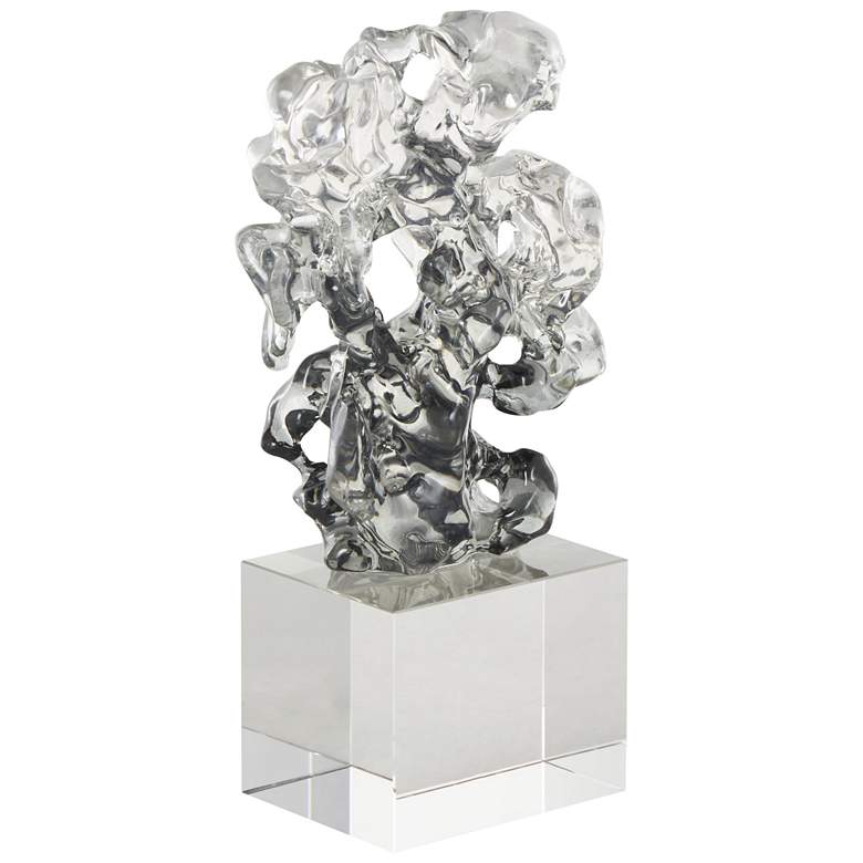 Image 1 Clear Glass Contemporary Sculpture, 6" x 3" x 10"