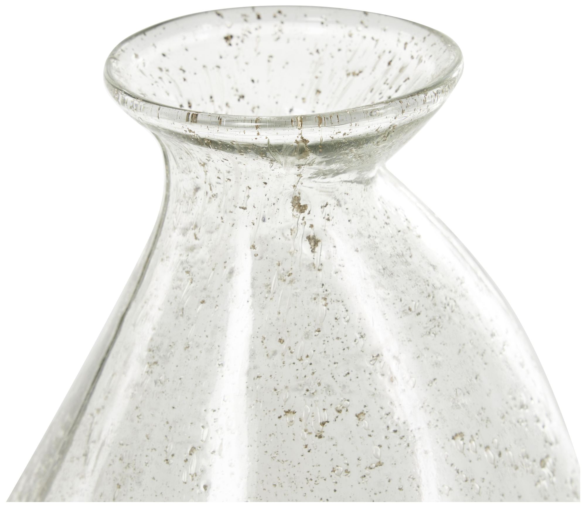 Image 3 Clear Glass Contemporary Vase, 7" x 7" x 12" more views