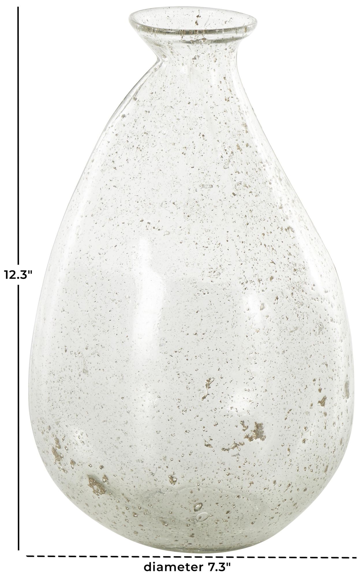 Image 7 Clear Glass Contemporary Vase, 7" x 7" x 12" more views