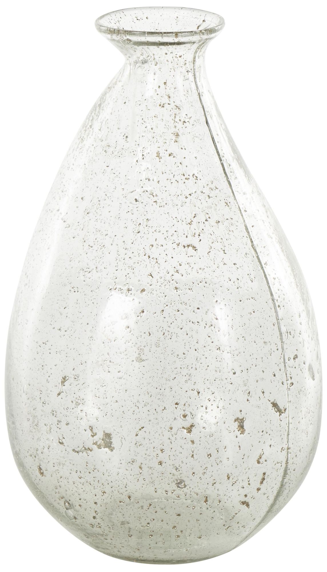 Clear Glass Contemporary Vase, 7" x 7" x 12"