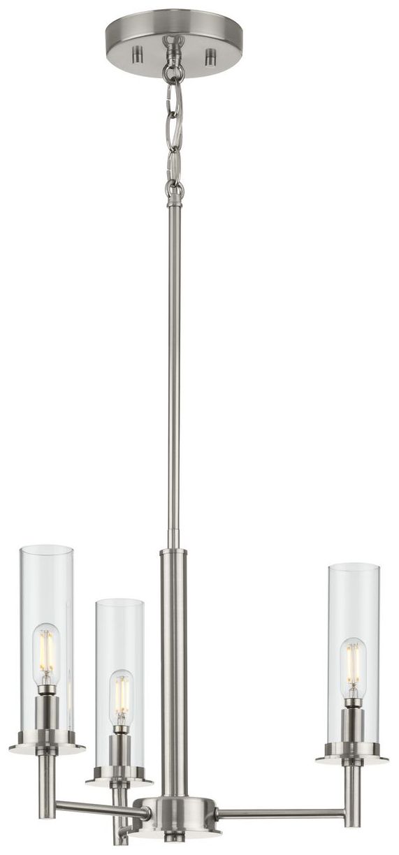 Image 3 Clear Glass Convertible Semi-Flush Ceiling or Hanging Pendant Light more views