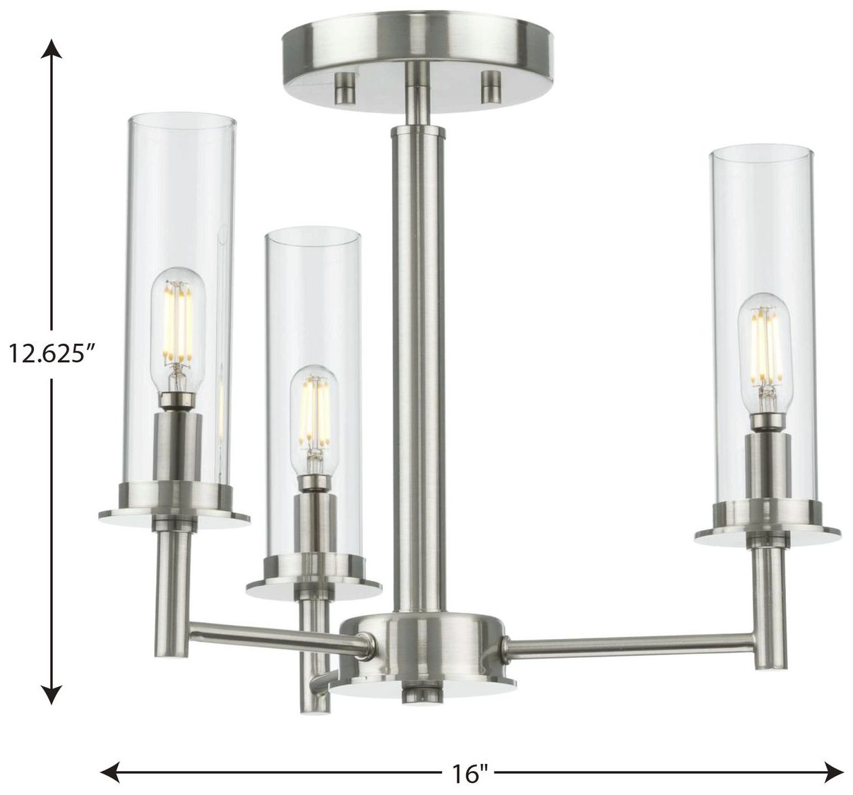 Image 4 Clear Glass Convertible Semi-Flush Ceiling or Hanging Pendant Light more views