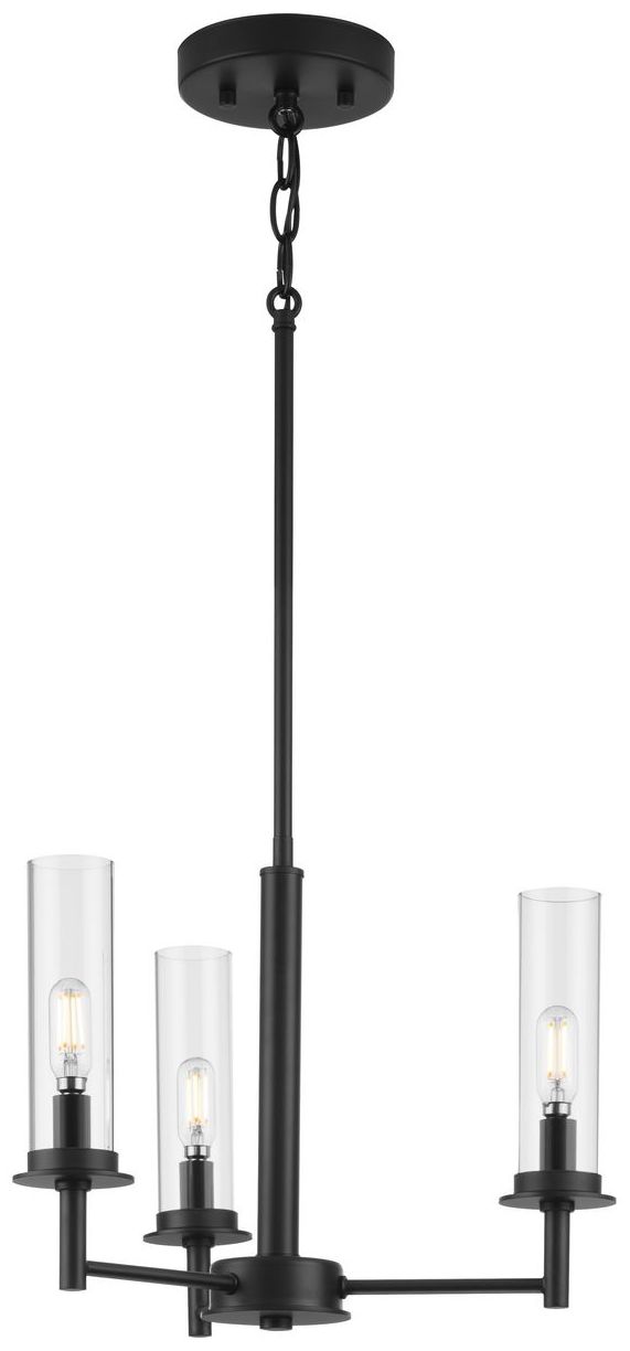 Image 3 Clear Glass Convertible Semi-Flush Ceiling or Hanging Pendant Light more views