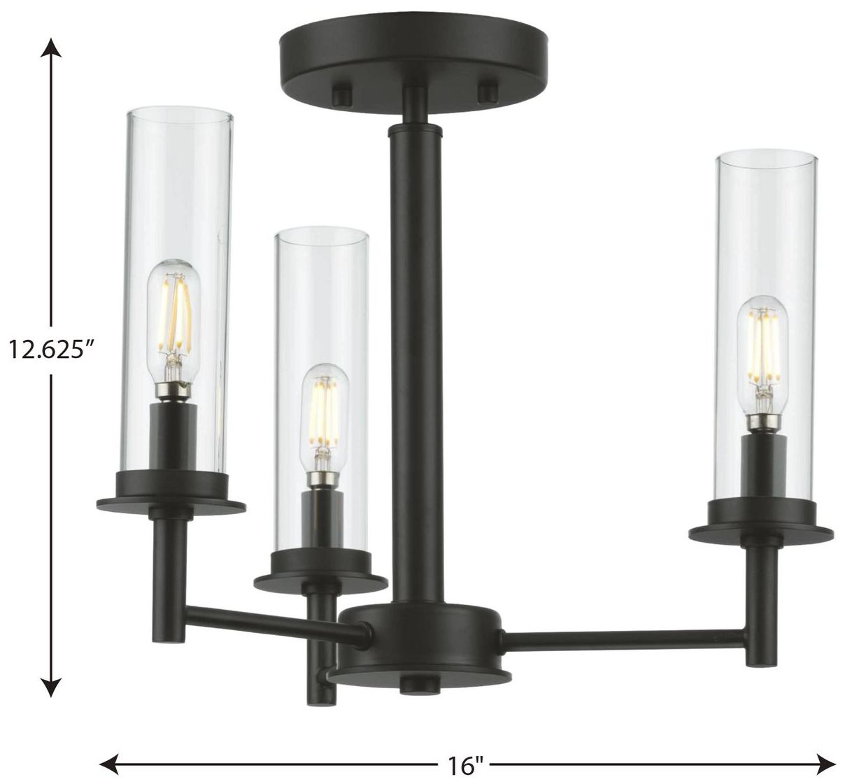 Image 4 Clear Glass Convertible Semi-Flush Ceiling or Hanging Pendant Light more views