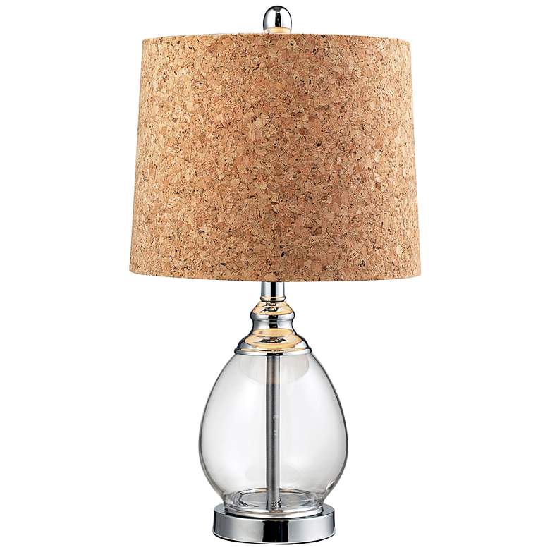 Image 1 Clear Glass Cork Table Lamp
