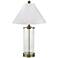 Clear Glass Cylinder Antique Brass Table Lamp