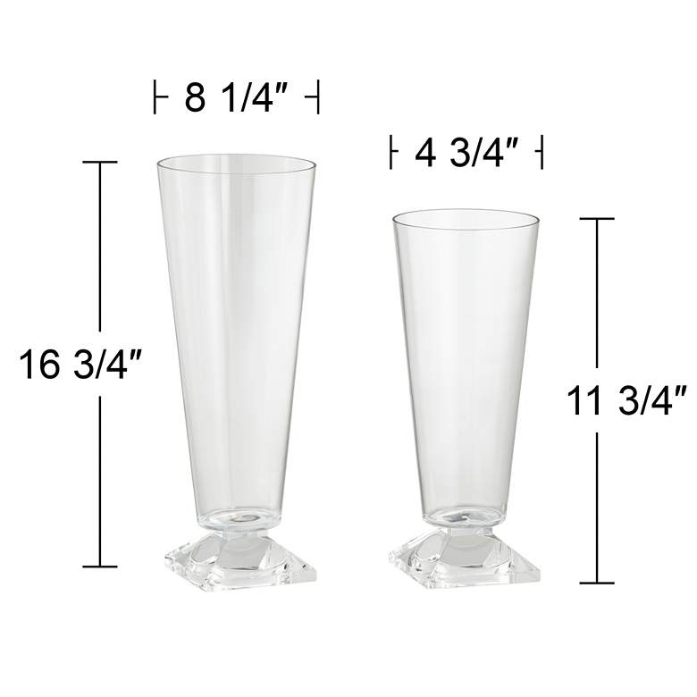 Image 4 Clear Glass Decorative Candle Holders or Vases - Set of 2 more views