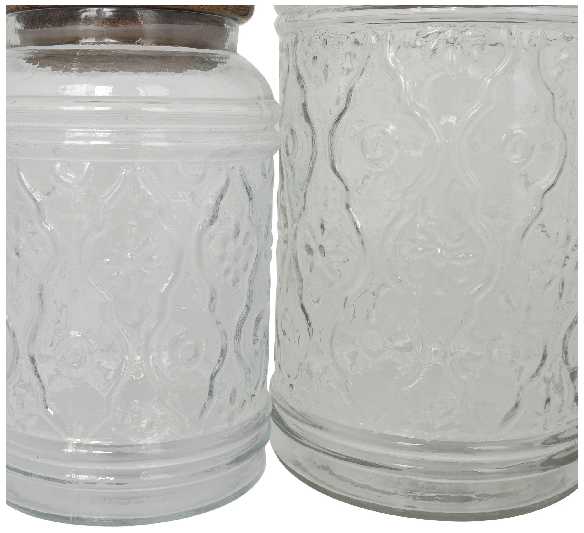 Image 3 Clear Glass Farmhouse Decorative Jars, S/2 9", 8"H more views