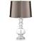 Clear Glass Fillable Fawn Satin Shade Apothecary Table Lamp