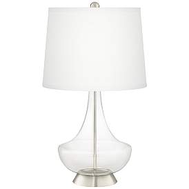 Image3 of Clear Glass Fillable Gillan Table Lamp with USB Workstation Base more views