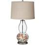 Clear Glass Fillable Linen Shade Double Gourd Table Lamp