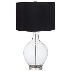 Image1 of Clear Glass Fillable Ovo Table Lamp with Black Shade