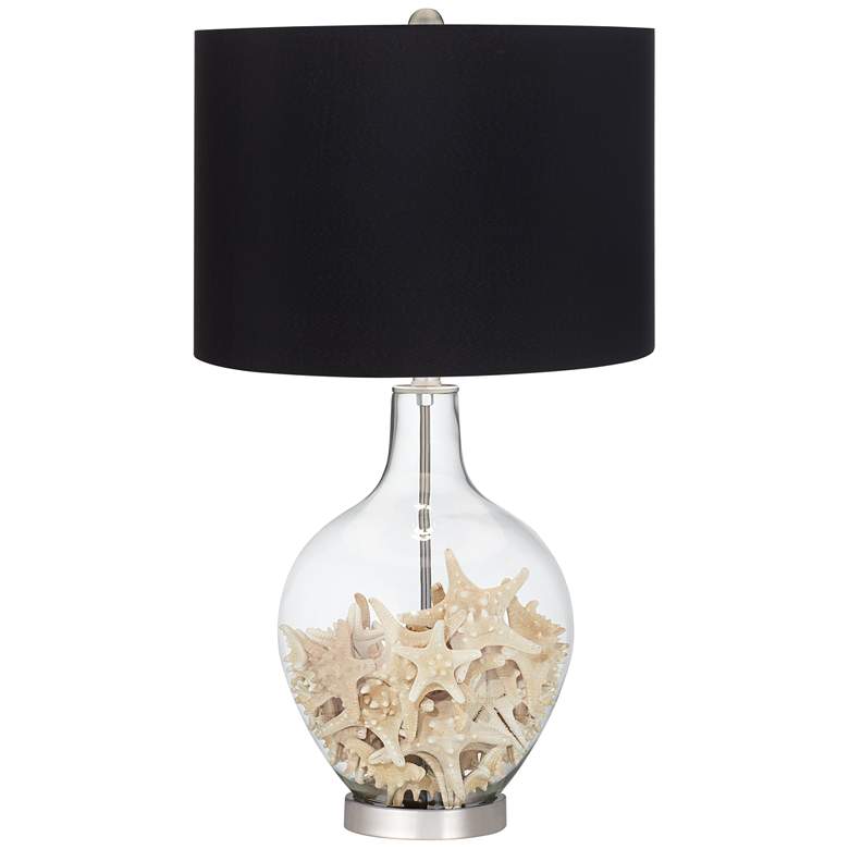 Image 2 Clear Glass Fillable Ovo Table Lamp with Black Shade more views