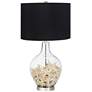 Clear Glass Fillable Ovo Table Lamp with Black Shade