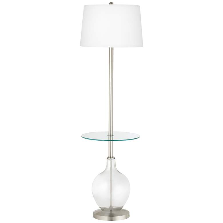 Image 1 Clear Glass Fillable Ovo Tray Table Floor Lamp