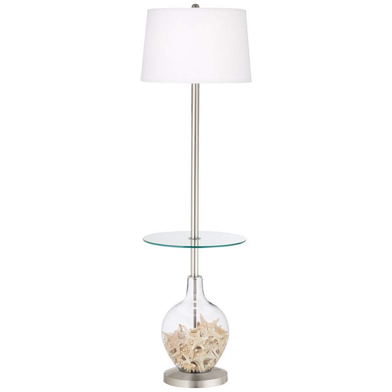 Image 2 Clear Glass Fillable Ovo Tray Table Floor Lamp more views