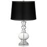 Clear Glass Fillable Satin Black Shade Apothecary Table Lamp