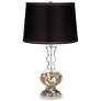 Clear Glass Fillable Satin Black Shade Apothecary Table Lamp