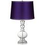 Clear Glass Fillable Satin Purple Apothecary Table Lamp