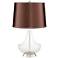 Clear Glass Fillable Soft Brown Satin Gillan Table Lamp