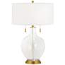 Clear Glass Fillable Toby Brass Accents Table Lamp