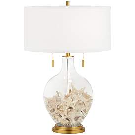 Image2 of Clear Glass Fillable Toby Brass Accents Table Lamp more views