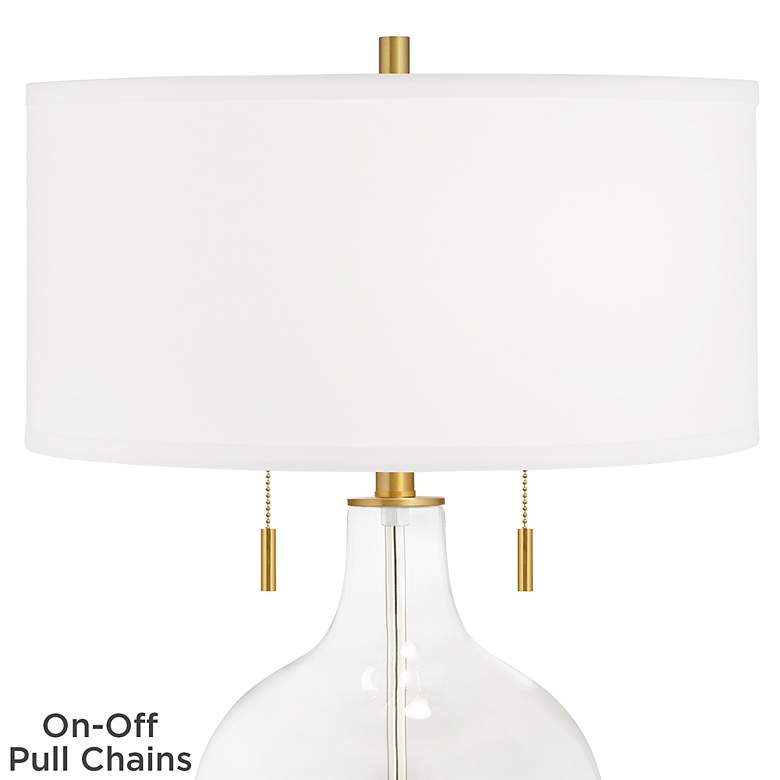 Image 3 Clear Glass Fillable Toby Brass Accents Table Lamp more views