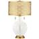 Clear Glass Fillable Toby Brass Metal Shade Table Lamp