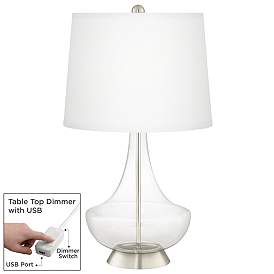 Image1 of Clear Glass Gillan Glass Table Lamp with Dimmer