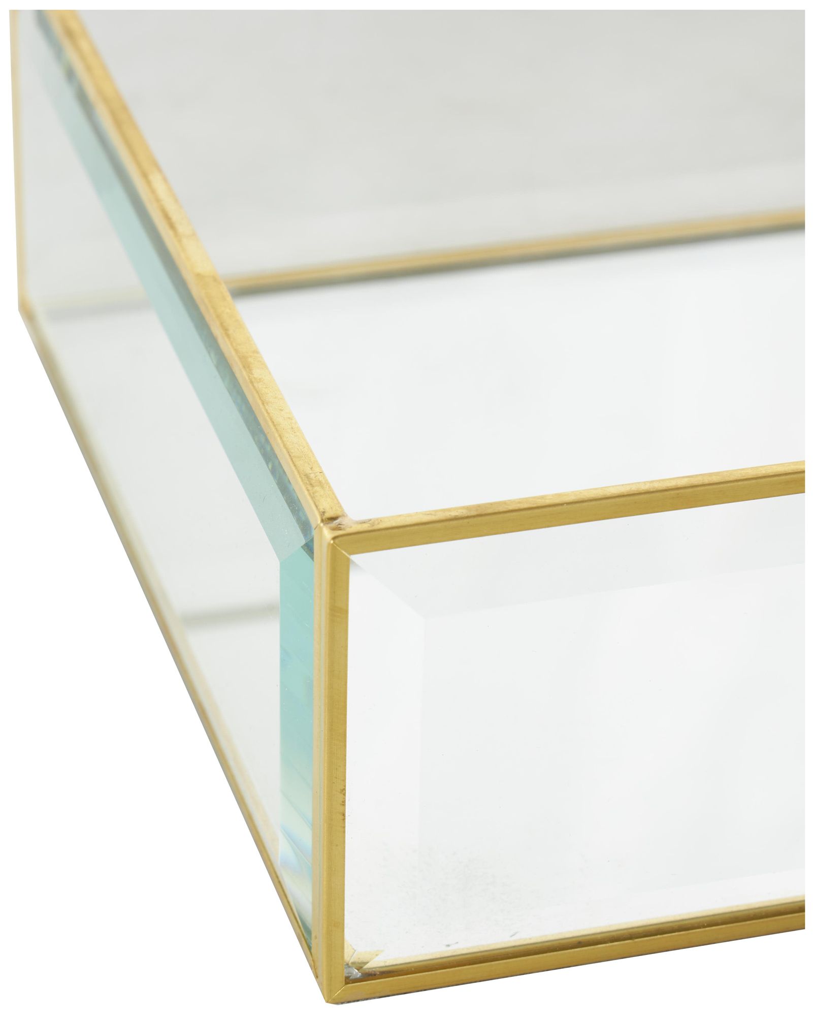 Image 2 Clear Glass Glam Jewelry Box, S/2 12", 9"W more views