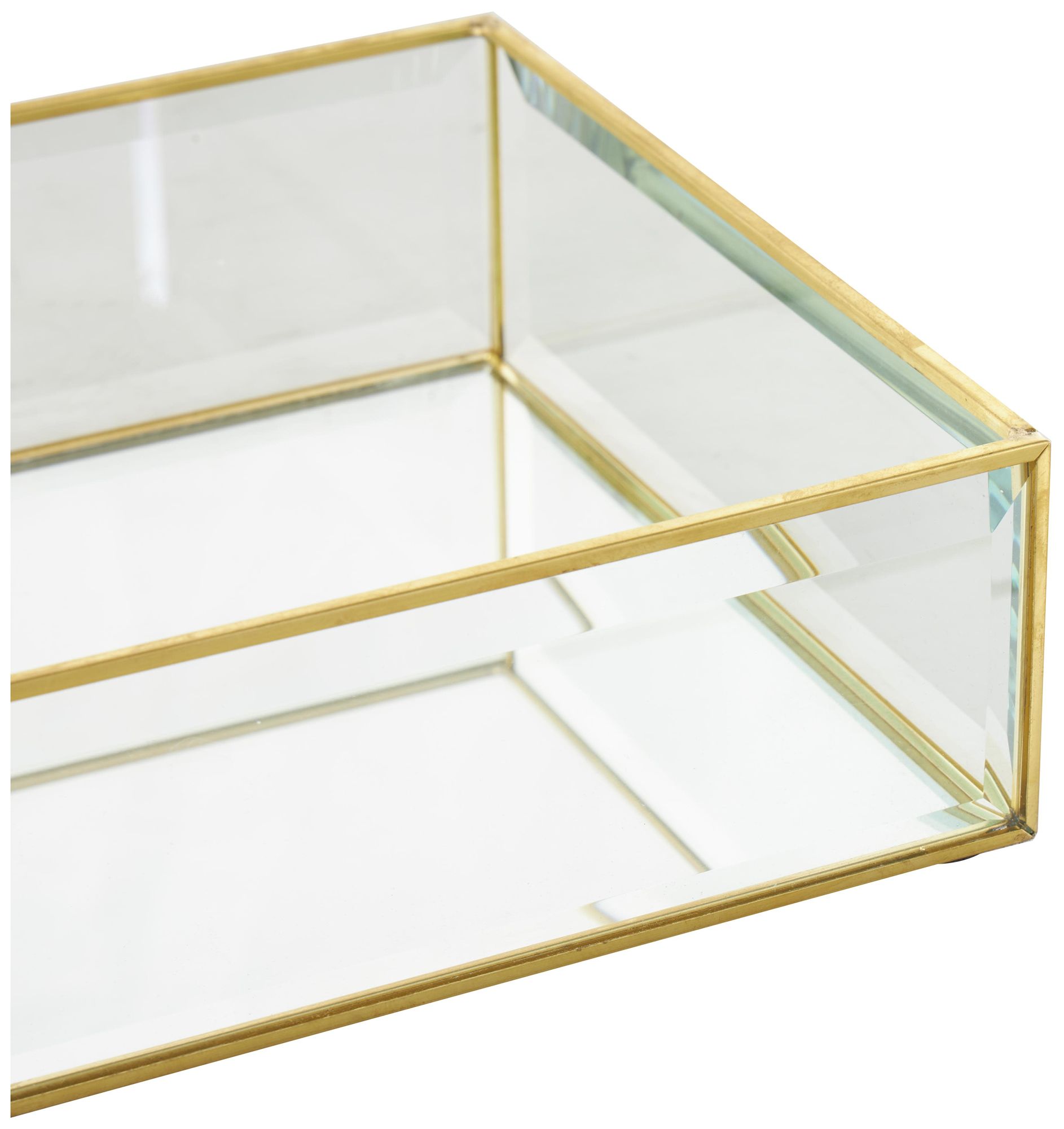 Image 3 Clear Glass Glam Jewelry Box, S/2 12", 9"W more views