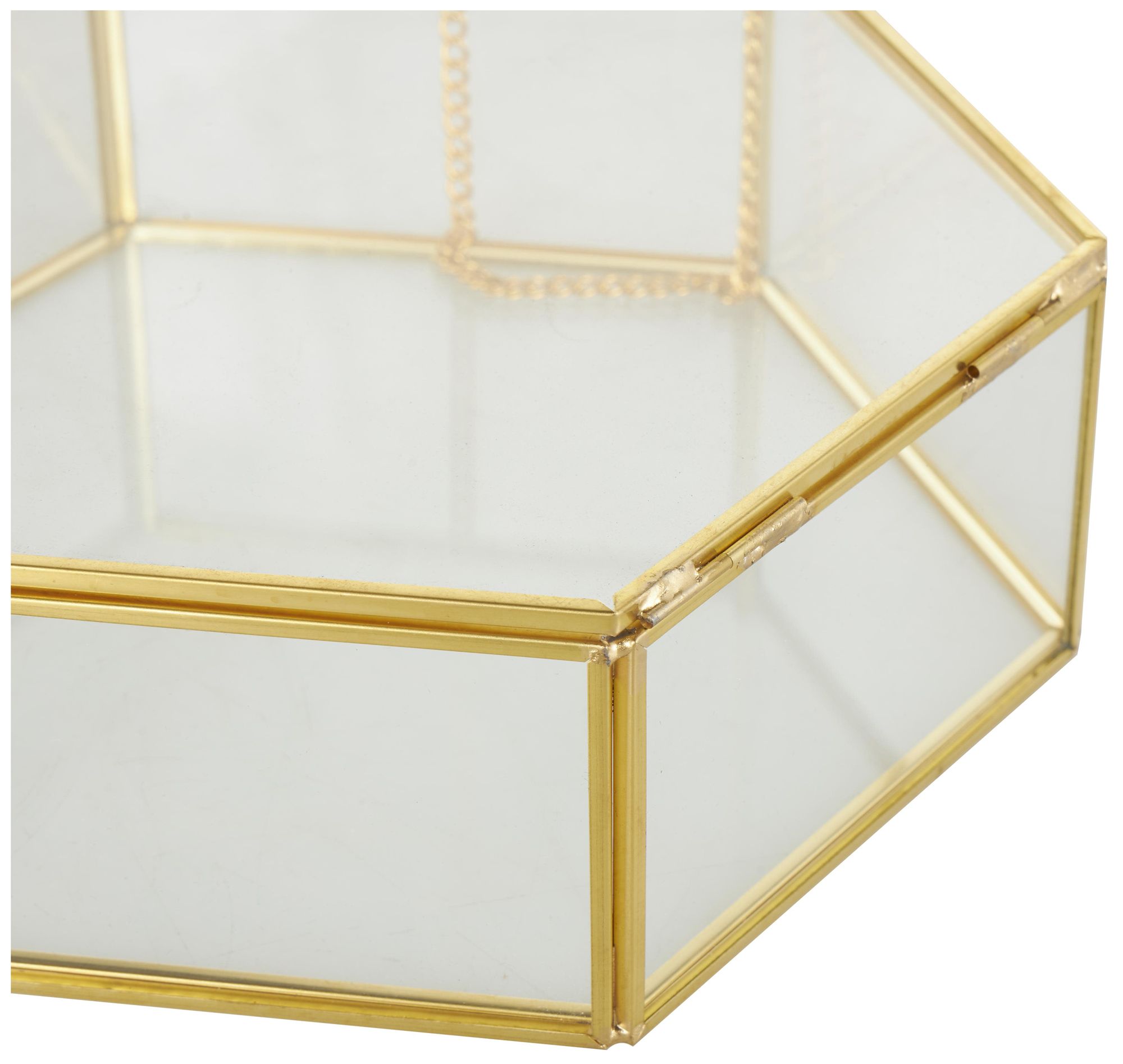 Image 3 Clear Glass Glam Jewelry Box, S/2 8", 7"W more views