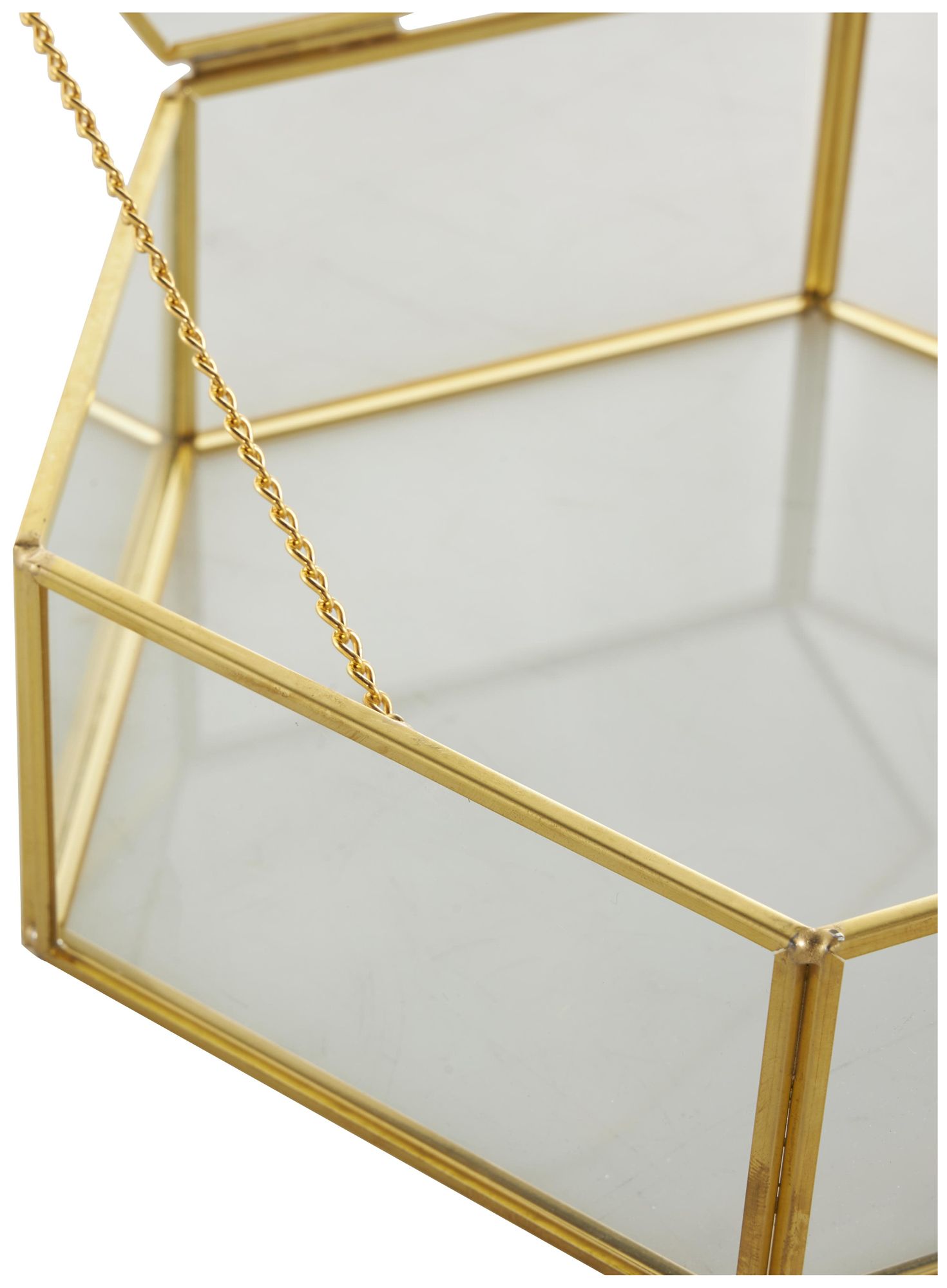 Image 4 Clear Glass Glam Jewelry Box, S/2 8", 7"W more views