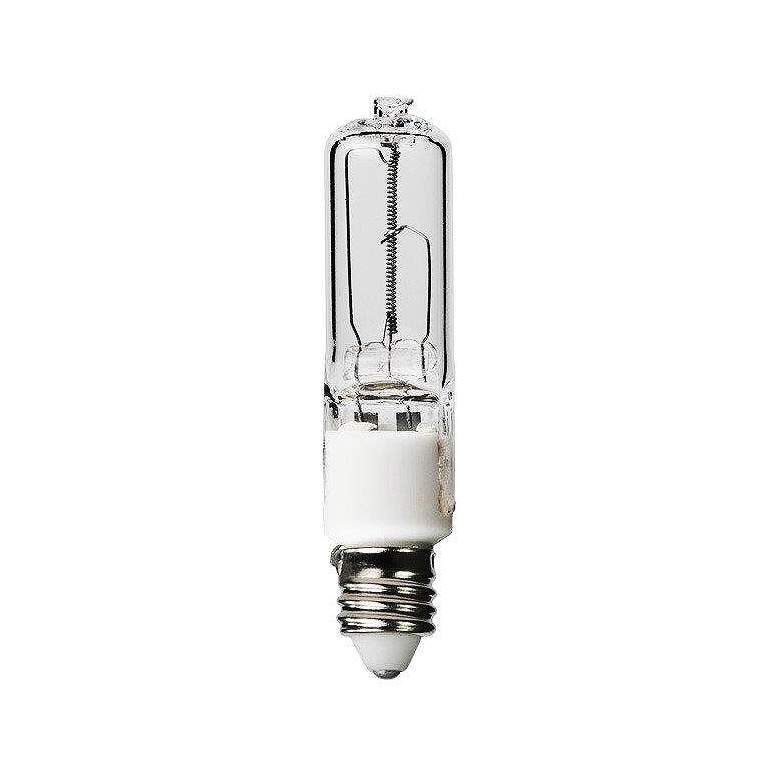 Image 1 Clear Glass Mini-Candelabra Halogen 100 Watt Light Bulb