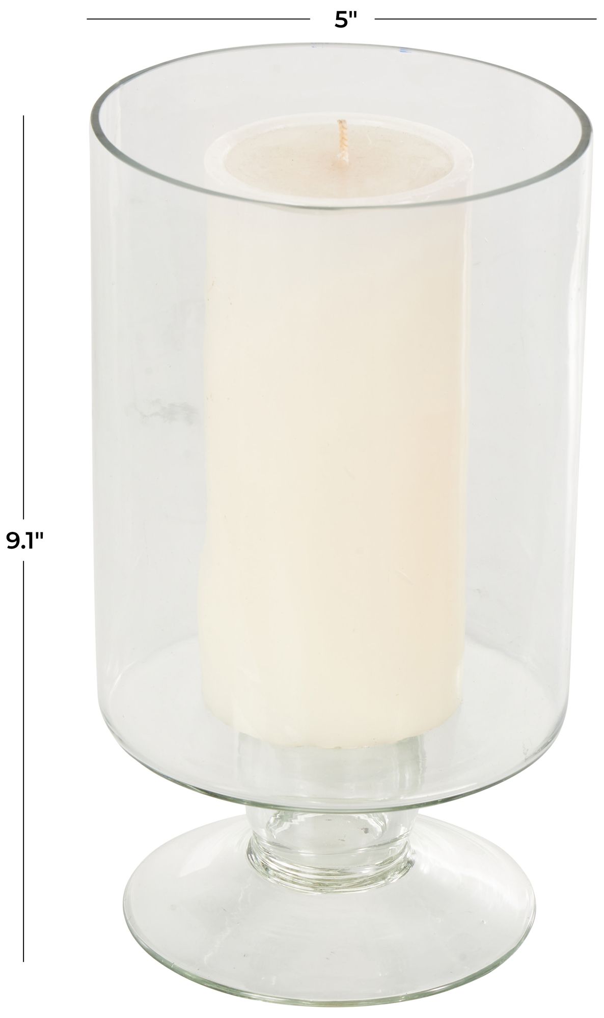 Image 7 Clear Glass Modern Candle Holder, 5" x 5 more views